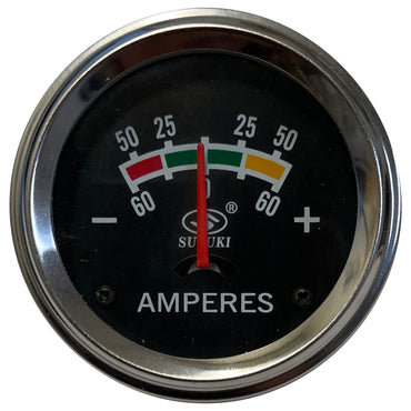 OPTA Chrome 2-1/16 in.  Ammeter 60-0-60 Amperes Gauge & Mount Kit in.